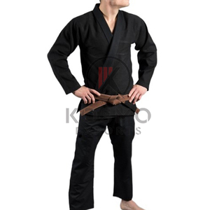 Uniforme de kárate Jiu Jitsu Gi de peso pesado personalizado con diseño de logotipo frontal, nuevos trajes de artes marciales - Product Image 3