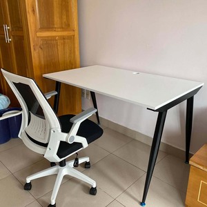 HBCOO01 100x60cm CONE System Minimalist Contemporary Desk with Assembled Iron Legs for Bedroom <b>Study</b> Office Use Computer <b>Table</b> - Product Image 5
