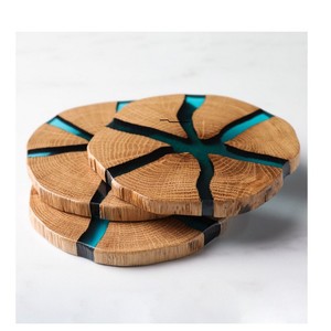 Posavasos de Madera Epoxi de Alta Calidad Island Paradise, Posavasos Cuadrados de Madera Maciza con Resina Epoxi, Posavasos de Cerveza con Logotipo Personalizado - Product Image 6