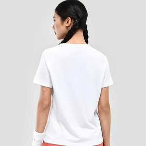 Camiseta OEM de estilo deportivo para mujer para gimnasio, camiseta elástica de yoga con función antibolitas, Impresión de logotipo personalizado para el verano - Product Image 3