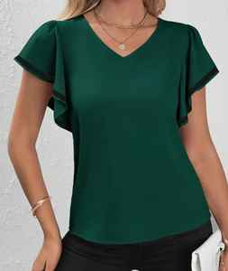 Camiseta con cordón Moda casual Manga corta Primavera/Verano Nueva ropa de mujer - Product Image 3