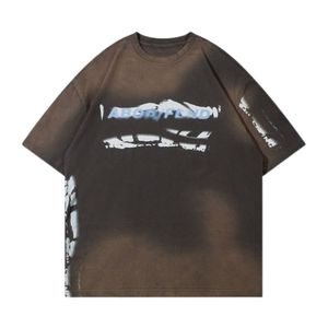 T-shirt lavé à l'acide bon marché personnalisé OEM pour hommes T-shirts en gros à bas prix T-shirts pour hommes avec le logo de l'entreprise - Product Image 4