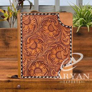 Professionnel personnalisé de qualité supérieure en cuir véritable portefeuille d'affaires sac classeur A4 classeur de documents avec porte-carte - Product Image 1