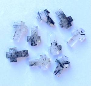 Cuentas facetadas en forma de cruz de rutilo negro Natural, piedras preciosas de 15*10mm, cuentas semipreciosas para collar, anillo, colgante, piedra natal - Product Image 2