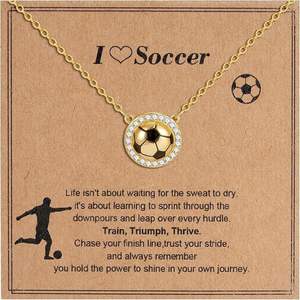 Ожерелье с подвесками в виде мячей для волейбола, футбола, баскетбола, пиклбола для женщин и девушек, спортивные кулоны, ювелирные украшения, подарки для болельщиц на день игры - Product Image 1