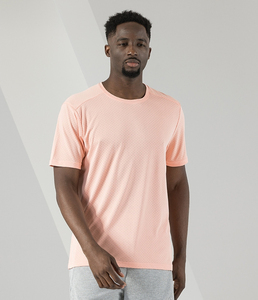 T-shirt personnalisé pour homme à manches courtes, col rond, respirant, séchage rapide, en maille jacquard, couleur unie, avec bordure contrastante, en tissu tricoté de haute qualité - Product Image 6