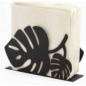 Porte-serviettes moderne à fleurs en métal rouge Distributeur de mouchoirs de table décoratif pour la cuisine Design floral élégant Porte-serviettes en acier - Product Image 5