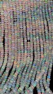 Perles rondes à facettes en opale éthiopienne blanche naturelle 3-5mm pour la fabrication de bijoux perles en vrac en gros - Product Image 4