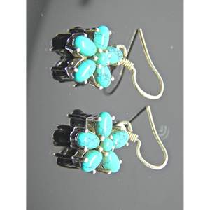 925สเตอร์ลิงเงินคุณภาพดีต่างหูทำด้วยมือสไตล์วินเทจเครื่องประดับพลอยเทอร์ควอยซ์ของขวัญดีไซน์หรูหราสำหรับ E0326-GS นางแบบ - Product Image 2