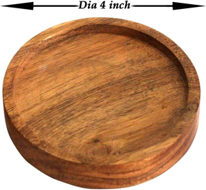 Ensemble de 4 sous-verres ronds en bois d'acacia, sous-verres en bois personnalisés pour les boissons, vente en gros - Product Image 6