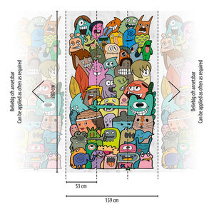 Fabriqué en Allemagne Photo Papier Peint Mural Bande Dessinée Vert Rose Bleu Non Tissé Vinyle Premium Mural Chambre Enfants-1,59x2,80 m - Product Image 3