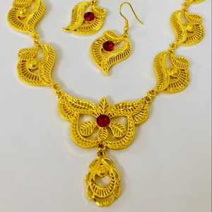 Collar de cobre chapado en oro de 24 quilates Vintage de inspiración italiana, conjunto de joyería de moda con descuento para EE. UU. Francia Comoras Mayotte - Product Image 1