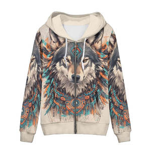 Sudadera con Capucha de Forro Polar Premium para Invierno, Diseño Vintage de Lobo Alfa de Medianoche, Estampado Animal Clásico para Mujer, Ropa Urbana Ecológica - Product Image 1
