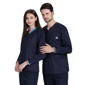 Alta qualità manica corta prezzo all'ingrosso uniforme medica donna e uomo scrub Set collo V ospedale uniforme