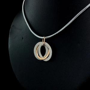 จี้เพชรวงกลมธรรมชาติสำหรับผู้หญิงเครื่องประดับสแตนเลสพร้อมจี้เพชรโมอิสซานไนต์ - Product Image 2