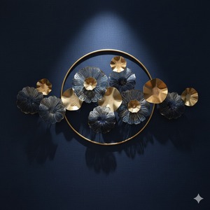 Elegant Golden Metal <b>Wall</b> Hanging Creative 3D Wrought Iron Art <b>for</b> Living Room <b>Bedroom</b> or Restaurant Decor - Product Image 5