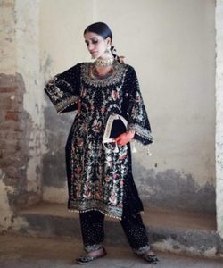 Costume élégant blanc jaune Salwarkameez pour femmes 3 pièces en coton Anarkali haut bas Dupatta vêtements - Product Image 4