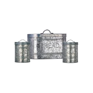 Galvanized <b>Canister</b> Round Shape Tabletop Kitchen Galvanized Iron <b>Tea</b> Sugar <b>and</b> <b>Coffee</b> <b>Canisters</b> for Home Hotel Restaurant - Product Image 2