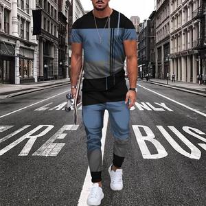 T-shirt homme pantalon long survêtement styles ethniques impression 3D t-shirts ensembles de pantalons 2 pièces streetwear surdimensionnés vêtements de sport - Product Image 2