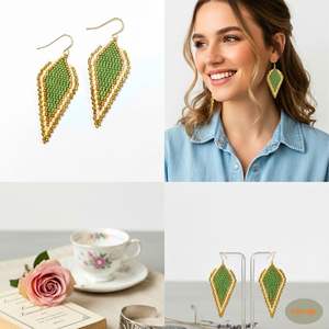 Pendientes Largos de Moda Bohemia Chapados en Oro de 24K con Brillo Savannah de Namayo - Product Image 3