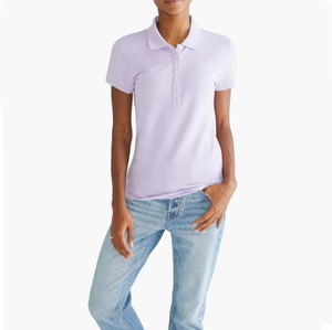 Mujeres verano Polo Slim Fit manga corta Venta caliente Turn Down Collar nuevo diseño tendencia Polo camiseta para mujer - Product Image 2