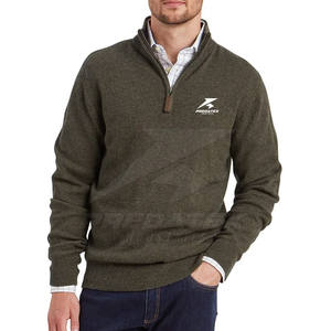 Pull à fermeture éclair quart de tour en coton mélangé, écologique, séchage rapide, unisexe, confortable, respirant, pour l'hiver, usage quotidien décontracté, uni - Product Image 2