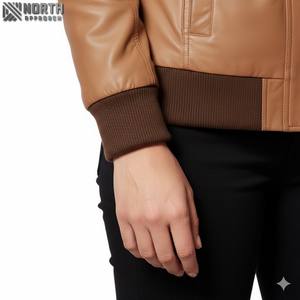 Vestes surdimensionnées pour femmes en cuir véritable Vestes pour femmes de haute qualité Vente en gros Mode veste en cuir de mouton Logo personnalisé - Product Image 5