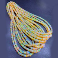 Perles d'opale éthiopienne de qualité supérieure, facettées, rondes, 3,5-5 mm, magnifiques perles d'opale de feu de Welo pour la fabrication de bijoux en opale jaune