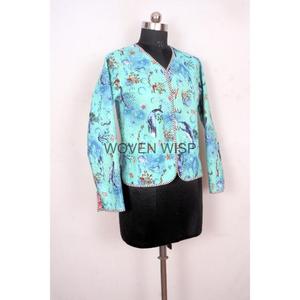 2024 Vintage traditionnel coton Robe nouveauté matelassé Kimono veste femmes bohème fête porter bord brut imprimé Animal XL Long - Product Image 5