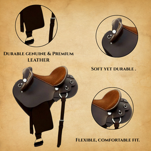 อานม้าหนังแท้คุณภาพสูงแบบผสมพันธุ์ออสเตรเลีย สีน้ำตาล - Product Image 4