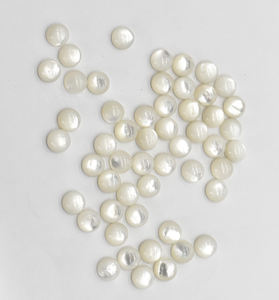 Cabochon rond en nacre naturelle de 4mm, pierre précieuse naturelle en vrac, nacre pour la fabrication de bijoux - Product Image 3