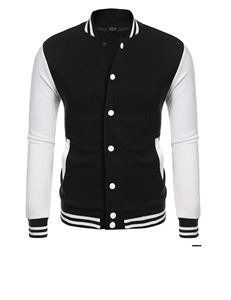 Chaqueta Varsity de lana para hombre, chaqueta Varsity de cuello redondo con botones, chaquetas Varsity de béisbol de invierno para hombre - Product Image 4