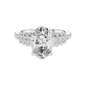 Anillo de Diamante Ovalado de Laboratorio de 2.57 CT para Mujer, Claridad VVS-VS EF, Oro de 18KT, 14KT, 10KT y Plata 925, Opción de Moissanita Disponible - Product Image 1