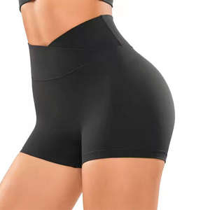 Pantalones cortos de Yoga de cintura alta para correr, gimnasio, entrenamiento, pantalones cortos atléticos elásticos personalizados al por mayor - Product Image 1