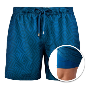 Shorts décontractés pour hommes à double couche, séchage rapide, couleur unie, tissu respirant de haute qualité, service OEM personnalisé, nouvelle arrivée, écologique - Product Image 4