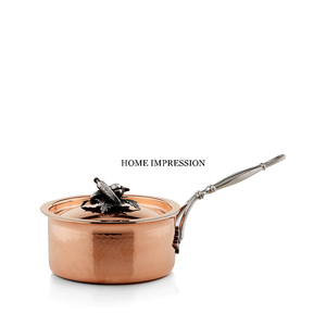 Cacerola Plato para servir Martillado Diseño Cobre Brillante Pulido Tamaño grande Servir Ollas calientes Hoteles vintage y ollas para restaurantes - Product Image 5