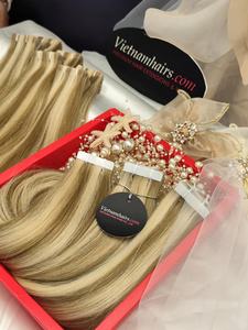 100% véritables extensions de bande de kératine meilleure qualité pleine cuticule vague Curl Styles 1B couleur Super Double dessiné qualité d'exportation faite - Product Image 2