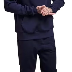 Sweat à capuche pour homme en coton 100% poids lourd, coupe classique, logo personnalisé brodé, col à capuche, hiver - Product Image 2