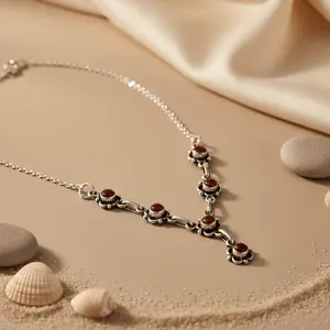 Collar de Plata 925 con Cuentas de Cornalina para Mujer - Product Image 2