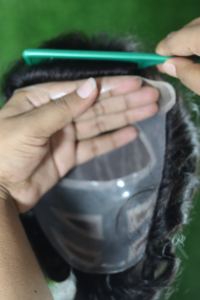 Tupé de Cabello Humano Remy Europeo 100% para Hombre, Tejido a Mano, Ondulado Natural, Textura Rizada y Lisa, Base de Encaje PU Transpirable, Estilo Fino - Product Image 2