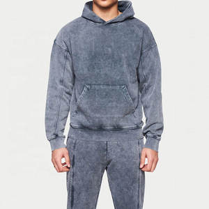 ชุดวอร์มซักกรดของผู้ชายน้ำหนักเบาขายดีเสื้อวอร์มล้างกรดแบบแขนยาวแบบปรับได้ตามต้องการ - Product Image 4