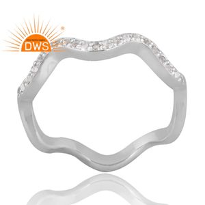 Anillo de piedras preciosas de topacio blanco Natural de plata de ley más vendido, proveedor de joyería de diseño personalizado - Product Image 1