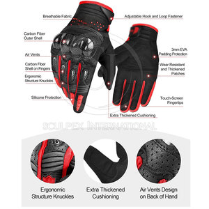 Breathable Custom Made Outdoor Motorbike <b>Gloves</b> Sports PU Leather Waterproof Non-Slip Lightweight Full Finger <b>Touchscreen</b> - Product Image 2