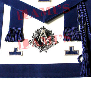 PA Masters Mason Silver Bullion Tablier Personnalisé Broderie À La Main Maçonnique Regalia Tablier à Vendre - Product Image 4
