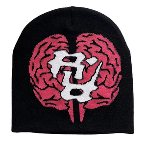 Bonnets personnalisés avec logo sur toute la surface, tricot jacquard, bonnet d'hiver pour l'école, logo, bonnets d'hiver tricotés 2026 - Product Image 2