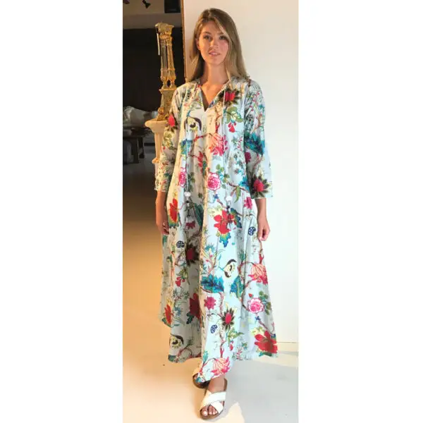 Dress Luxurious cotton floral summer women long dress hand block printed casual vintage bohemian maxi dress