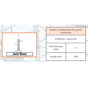 ฐานเหล็กปรับระดับได้, ฐานรองรับงานหนักสำหรับนั่งร้าน - มาเลเซีย - Product Image 3