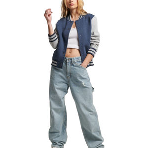 Chaqueta Universitaria de Punto con Logotipo Personalizado para Mujer, Mezcla de Lana, Impermeable, Ecológica, con Botones, Estilo Urbano, OEM - Product Image 1