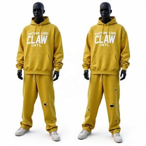 Custom Print Embroidered Heavyweight Baggy Fleece Oversized <b>Running</b> Tracksuit for Men <b>Hoodie</b> Sweatpants Mens Sweatsuits Outfits - Product Image 2