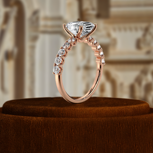 Anillo de Compromiso de Diamante Cultivado en Laboratorio con Corte Asscher de 1 Quilate, Certificado IGI, Oro Sólido de 14K, Solitario con Detalle de Diamante - Product Image 4